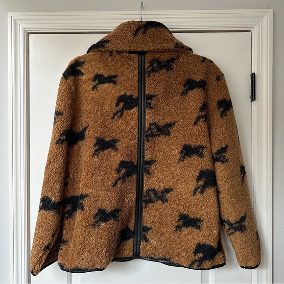 House of Harlow 1960 Camel and Black Teddy Jacket - Picture 2 of 2